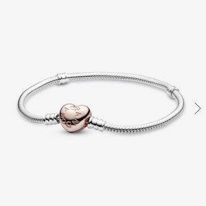 Pandora Moments Heart Clasp Snake Chain Bracelet